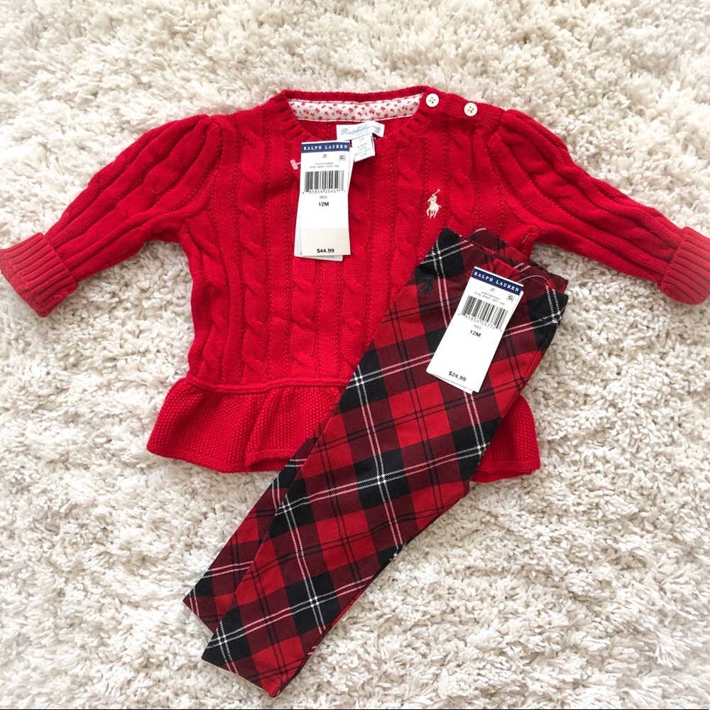 Ralph Lauren Polo Red 12m Top and Leggings
